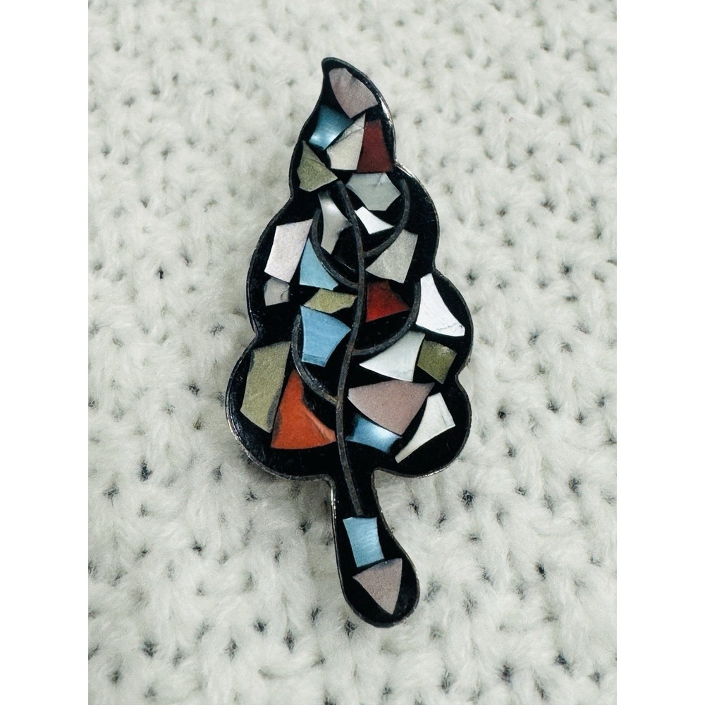 Israel Reuven 925 Sterling Silver Mosaic Tree Brooch Pin
